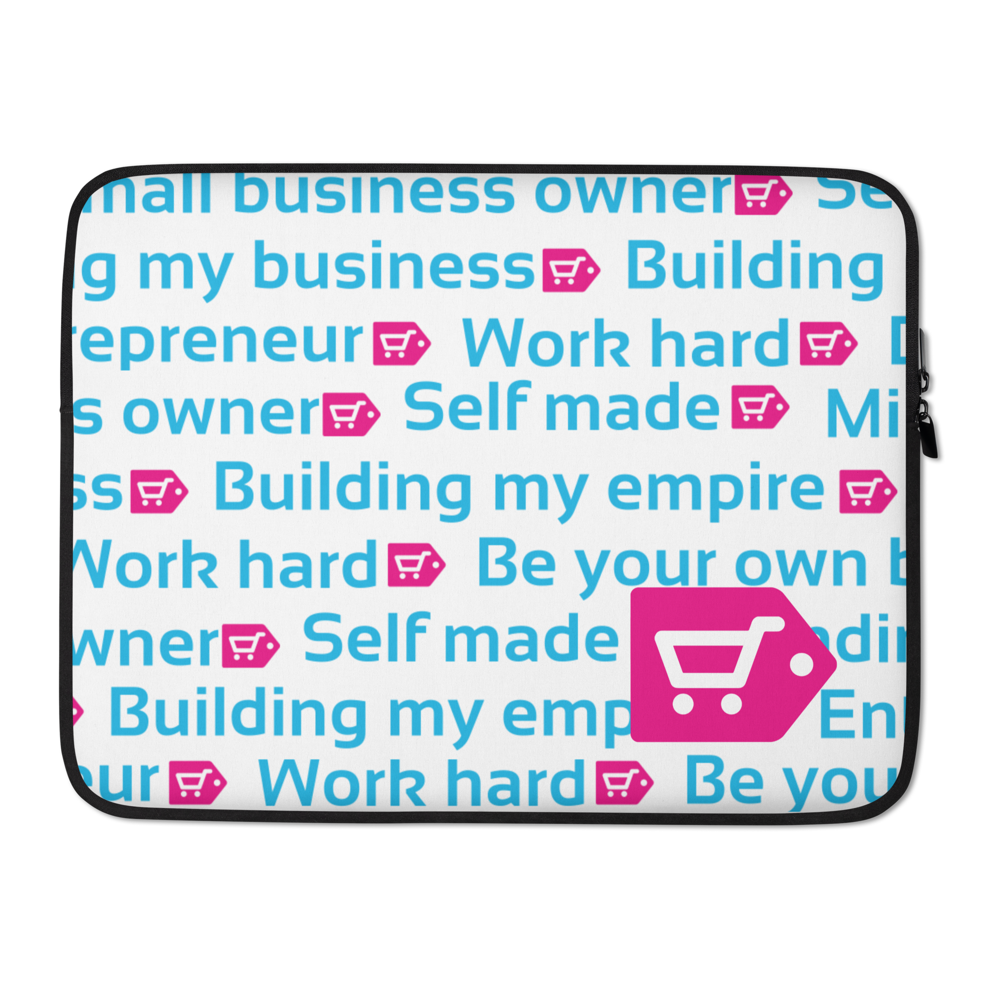 Branded laptop sleeve made for an agency client's swag store